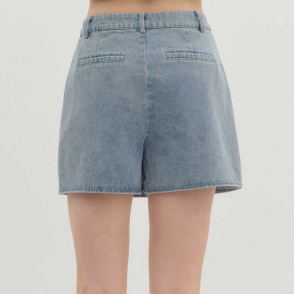 Entro NWT Denim Dash Skort Light Wash Blue Mini Skirt Jean Shorts Women's Small - Picture 14 of 14